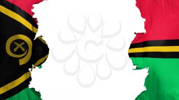 Blasted Vanuatu flag, against white background, 3d rendering