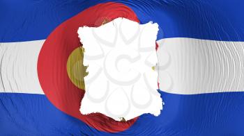 Square hole in the Colorado state flag, white background, 3d rendering