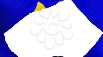 Divided Saint Helier city, capital of Jersey flag, white background, 3d rendering
