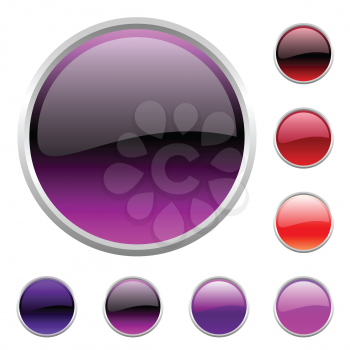 Royalty Free Clipart Image of a Set of Round Buttons
