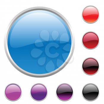 Royalty Free Clipart Image of a Set of Round Buttons
