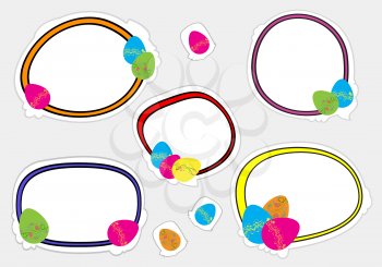 Royalty Free Clipart Image of Retro Easter Egg Stickers
