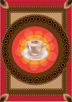 Royalty Free Clipart Image of a Coffee Cup Sign