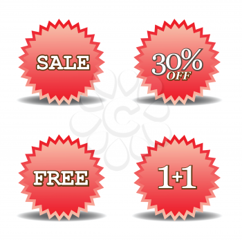 Royalty Free Clipart Image of Discount Labels
