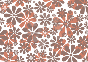 Royalty Free Clipart Image of a Retro Daisy Background