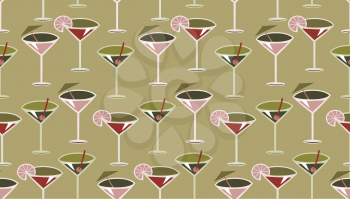 Royalty Free Clipart Image of a Cocktail Background