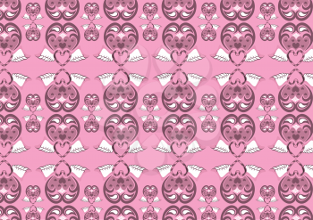 Royalty Free Clipart Image of an Abstract Heart Background