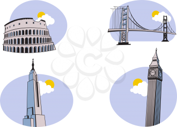 Royalty Free Clipart Image of World Travel Icons