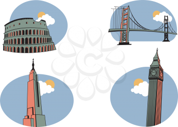 Royalty Free Clipart Image of World Travel Icons