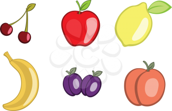 Royalty Free Clipart Image of Fruits