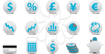 Royalty Free Clipart Image of Financial Icons