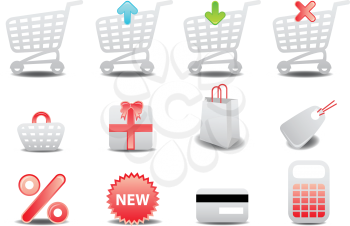 Royalty Free Clipart Image of Shopping Icons