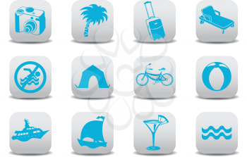 Royalty Free Clipart Image of Tourism Icons