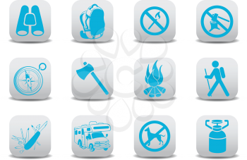 Royalty Free Clipart Image of Camping Icons