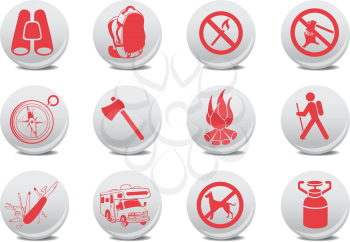 Royalty Free Clipart Image of Camping Icons