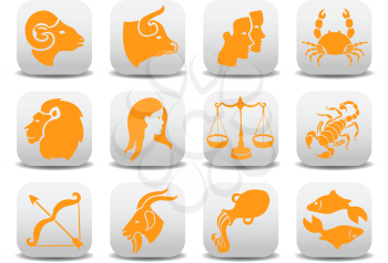 Royalty Free Clipart Image of Zodiac Signs