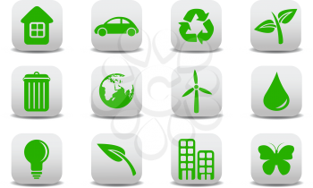 Royalty Free Clipart Image of Ecological Icons