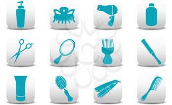 Royalty Free Clipart Image of Hairdressing Icons