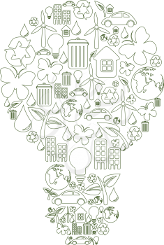 Royalty Free Clipart Image of an Ecological Light Bulb
