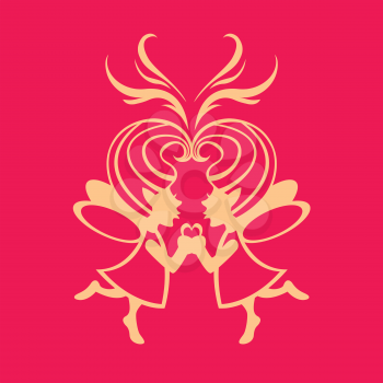 Royalty Free Clipart Image of Two Fairies