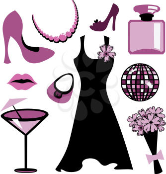 Royalty Free Clipart Image of Women's Clothing