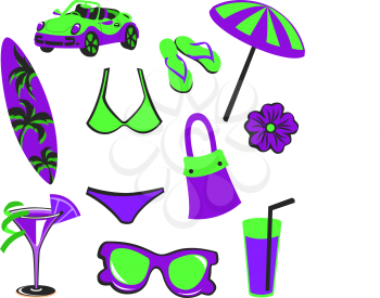 Royalty Free Clipart Image of Women's Clothes