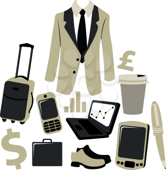 Royalty Free Clipart Image of a Businessman's Items