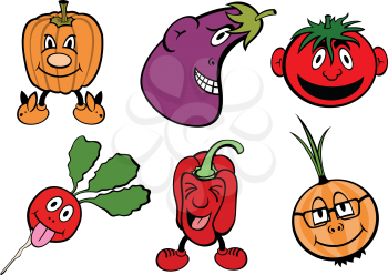 Royalty Free Clipart Image of Food With Faces