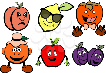 Royalty Free Clipart Image of Food With Faces