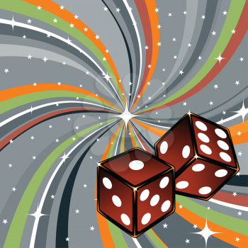 Royalty Free Clipart Image of a Dice Background