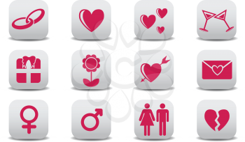 Royalty Free Clipart Image of Valentine's Day Icons