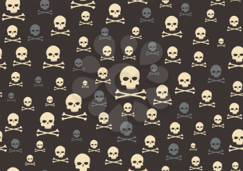 Royalty Free Clipart Image of a Skull and Crossbone Background