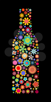 Royalty Free Clipart Image of a Floral Bottle