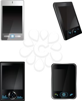 Royalty Free Clipart Image of a Bunch of Cellphones