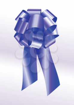 Royalty Free Clipart Image of a Blue Bow
