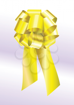 Royalty Free Clipart Image of a Yellow Bow