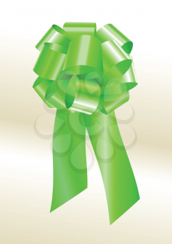 Royalty Free Clipart Image of a Green Bow