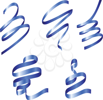 Royalty Free Clipart Image of Blue Ribbons