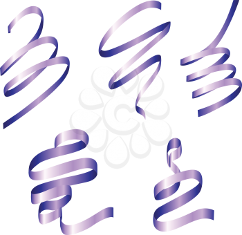 Royalty Free Clipart Image of Purple Ribbons