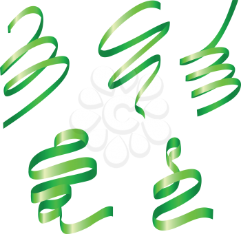 Royalty Free Clipart Image of Green Ribbons