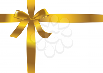 Royalty Free Clipart Image of a Gold Bow
