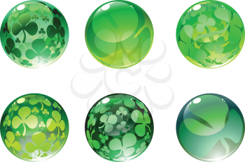 Royalty Free Clipart Image of Green Clover Balls