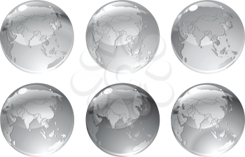 Royalty Free Clipart Image of Gray Globes