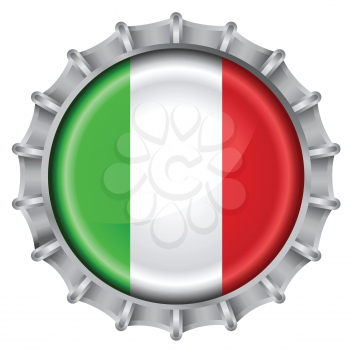 Royalty Free Clipart Image of a Flag of Italy Bottle Cap