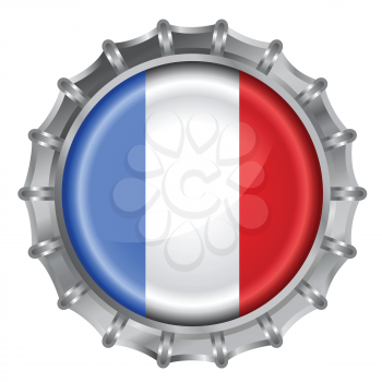 Royalty Free Clipart Image of a Flag of France Bottle Cap