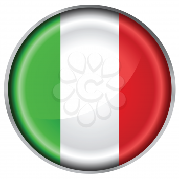 Royalty Free Clipart Image of a Flag of Italy Button