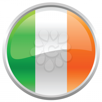 Royalty Free Clipart Image of a Flag of Ireland Button