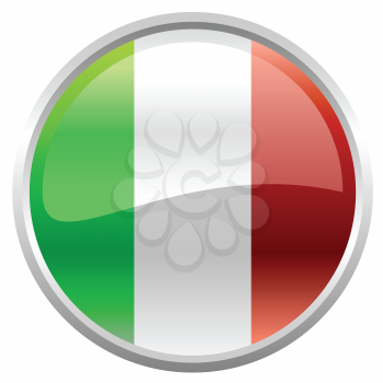 Royalty Free Clipart Image of a Flag of Italy Button