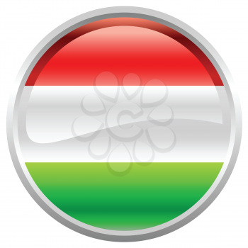 Royalty Free Clipart Image of a Flag of Hungary Button