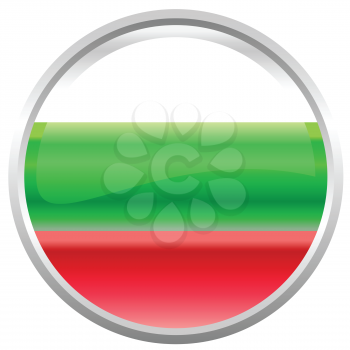 Royalty Free Clipart Image of a Button Decorated With the Flag of Bulgaria